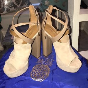Aquazzura Firenze size 8 suede leather platforms
